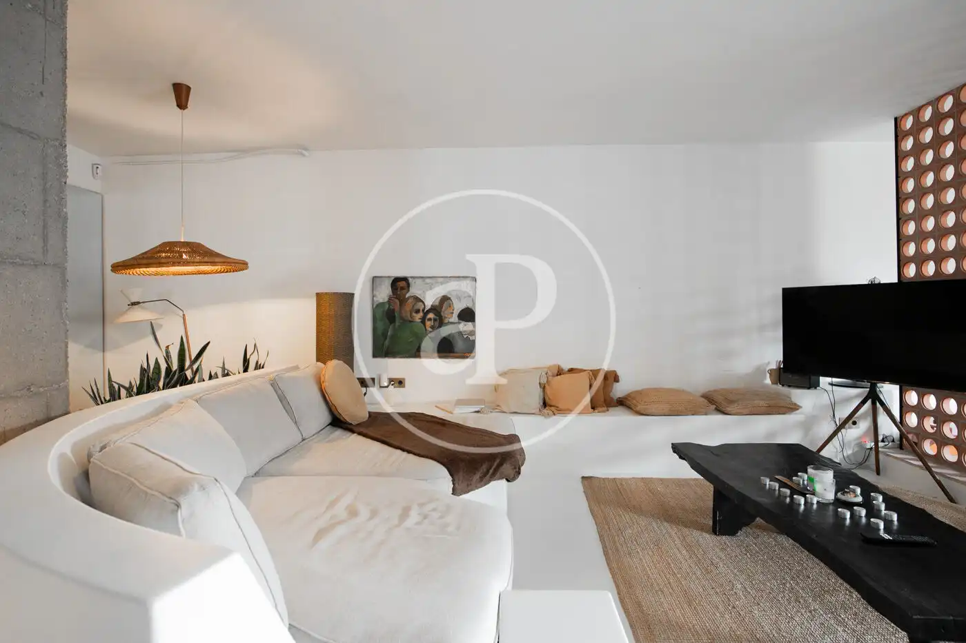 Sala de estar de Piso en venta en Barcelona con Calefacción, Terraza y Amueblado