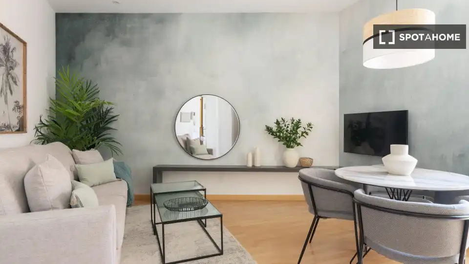 Sala d'estar de Apartament per a compartir en Málaga amb Aire condicionat, Terrassa i Moblat