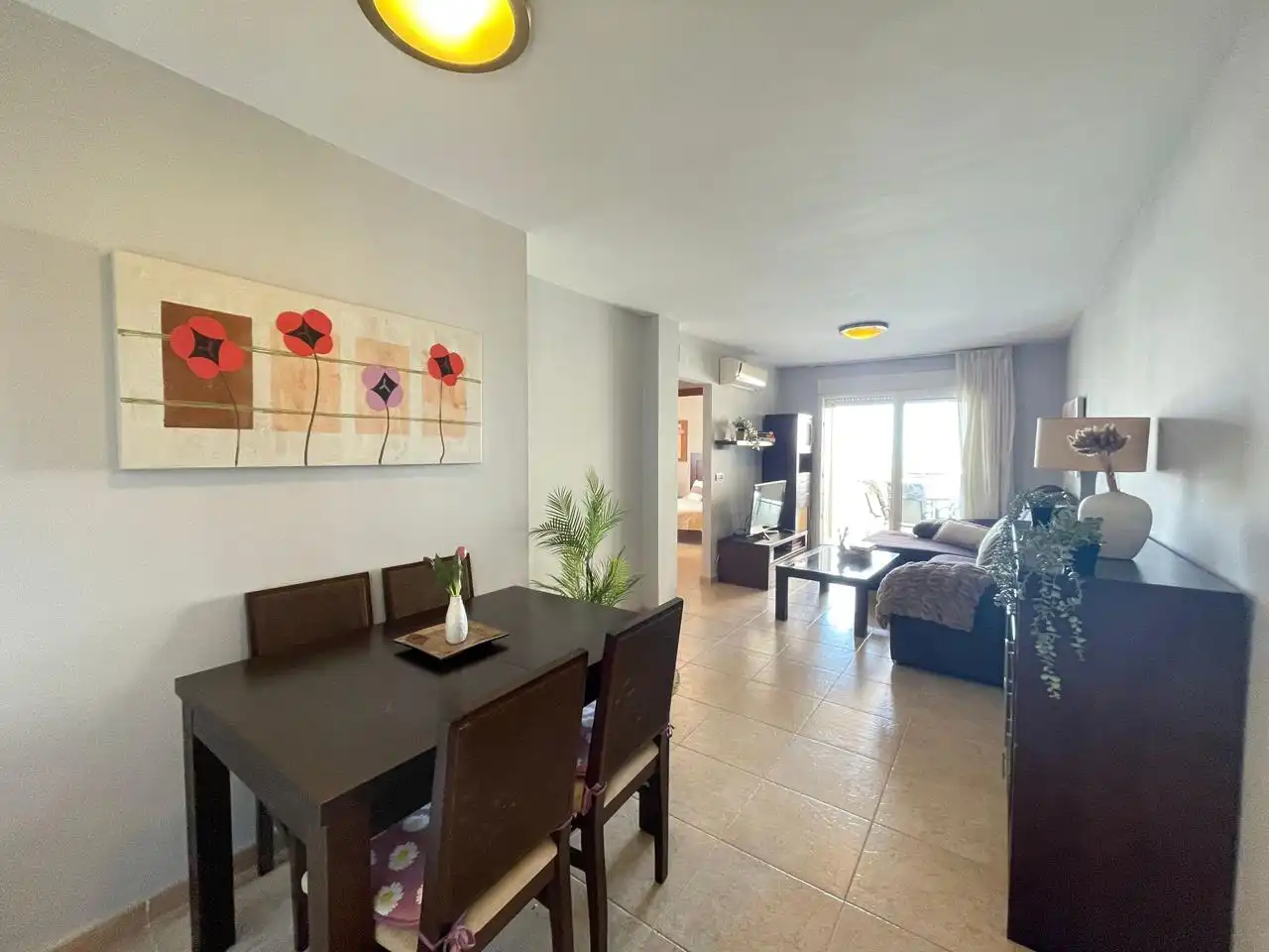 Menjador de Apartament en venda en La Manga del Mar Menor amb Aire condicionat, Terrassa i Piscina