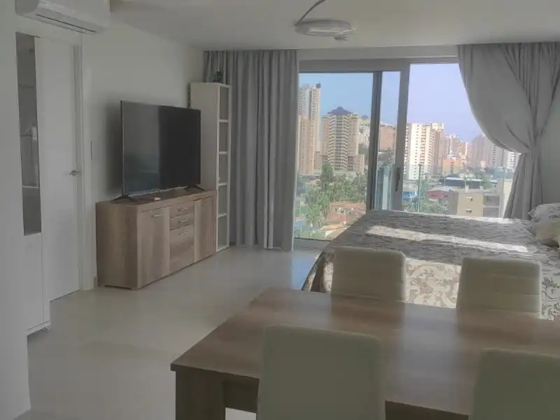 Living room of Flat for sale in Finestrat  with Air Conditioner, Private garden and Terrace