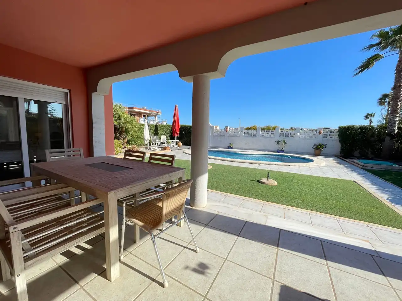 Terraza de Casa o chalet en venta en La Manga del Mar Menor con Aire acondicionado, Calefacción y Jardín privado