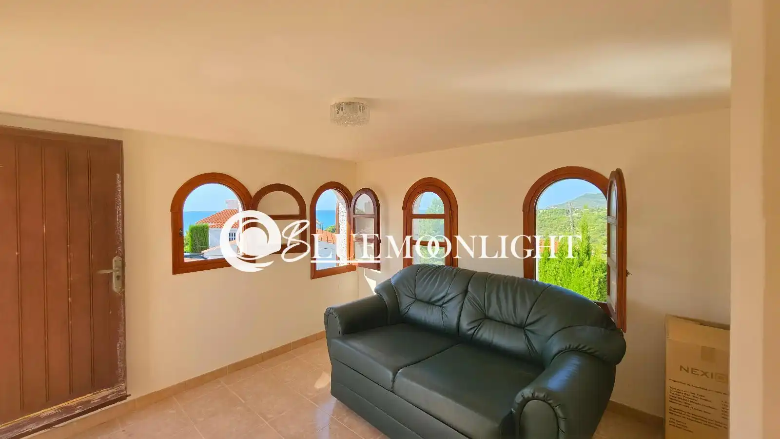 Sala de estar de Casa adosada en venta en Peñíscola / Peníscola con Calefacción, Jardín privado y Terraza
