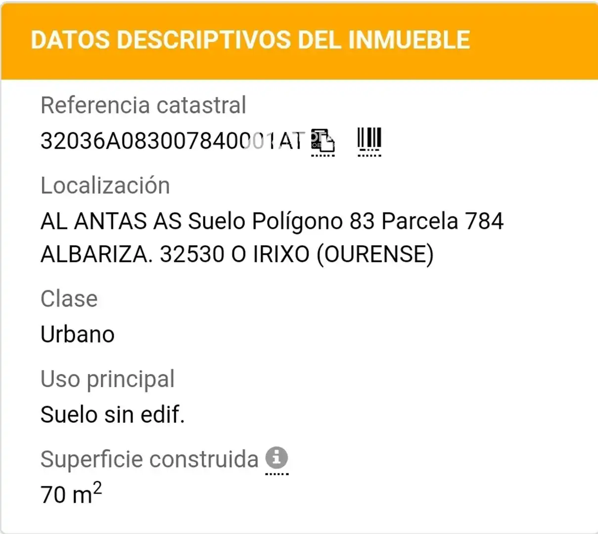 Terreno en venta en Beariz