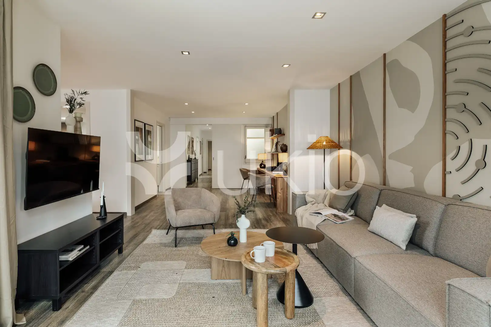 Sala de estar de Apartamento de alquiler en Barcelona con Aire acondicionado, Calefacción y Terraza