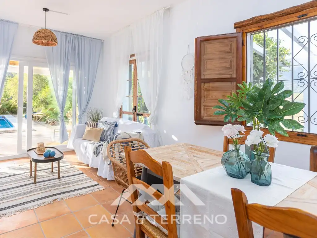 Jardí de Finca rústica de lloguer en Colmenar amb Piscina