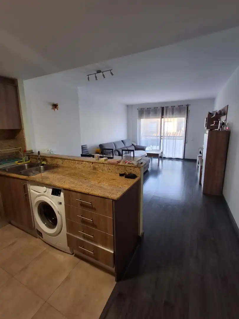 Living room of Flat for sale in L'Aldea  with Air Conditioner, Storage room and Furnished