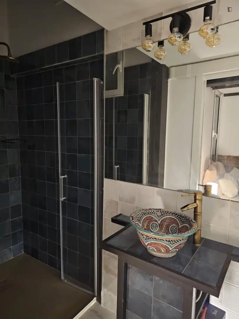 Bany de Apartament de lloguer en Madrid amb Moblat, Microones i Internet