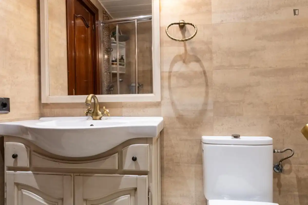 Bathroom of Apartments for share in Madrid  with Air Conditioner, Furnished and Oven