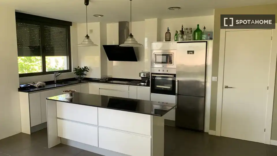 Kitchen of Apartments for share in Vega de Liébana  with Air Conditioner, Terrace and Furnished
