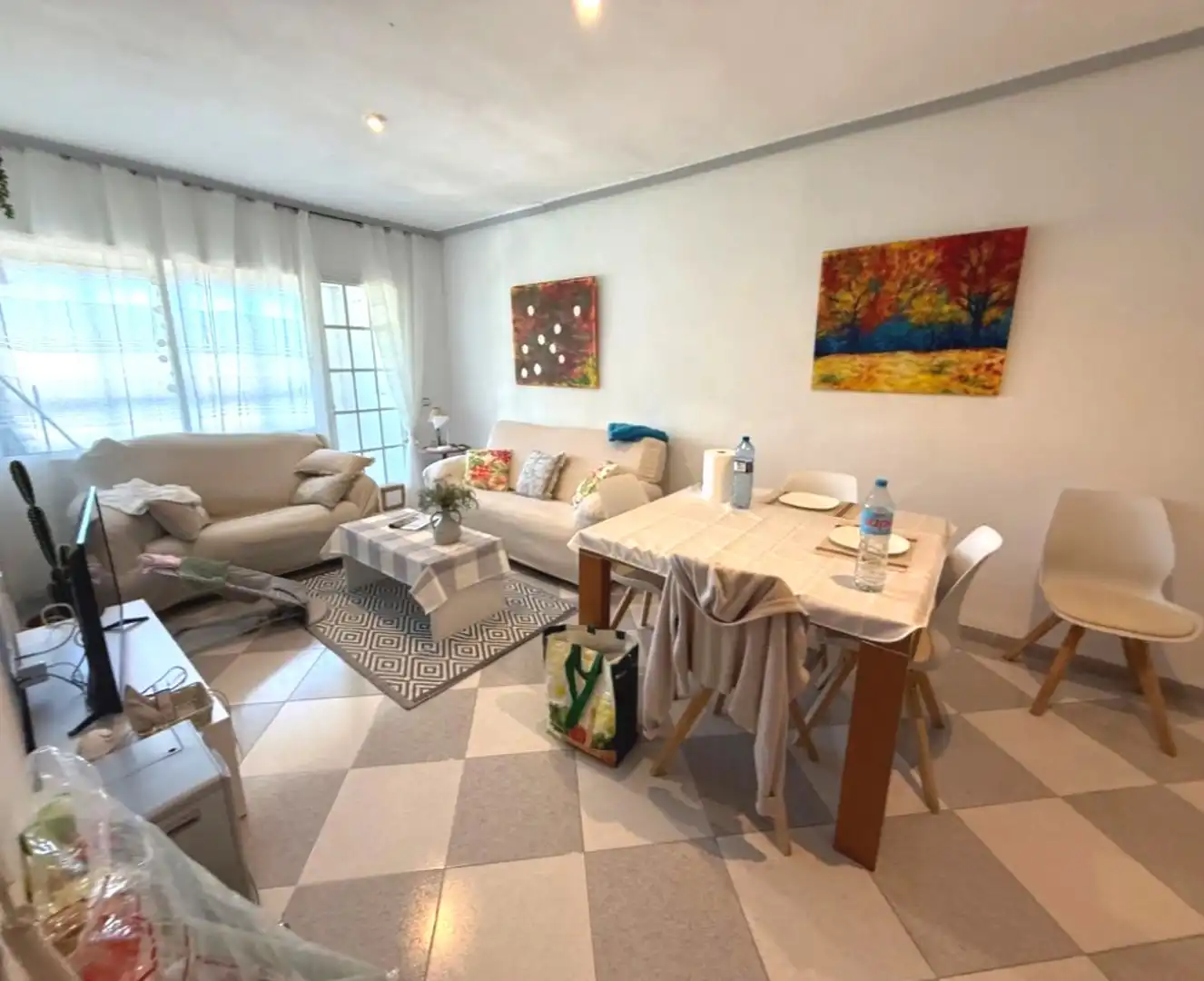 Sala d'estar de Apartament en venda en Calpe / Calp amb Calefacció i Moblat