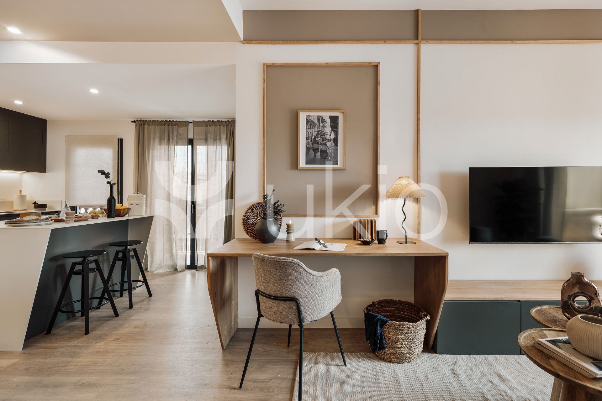 Wohnzimmer von Wohnungen zur Miete in  Barcelona Capital mit Klimaanlage, Heizung und Möbliert