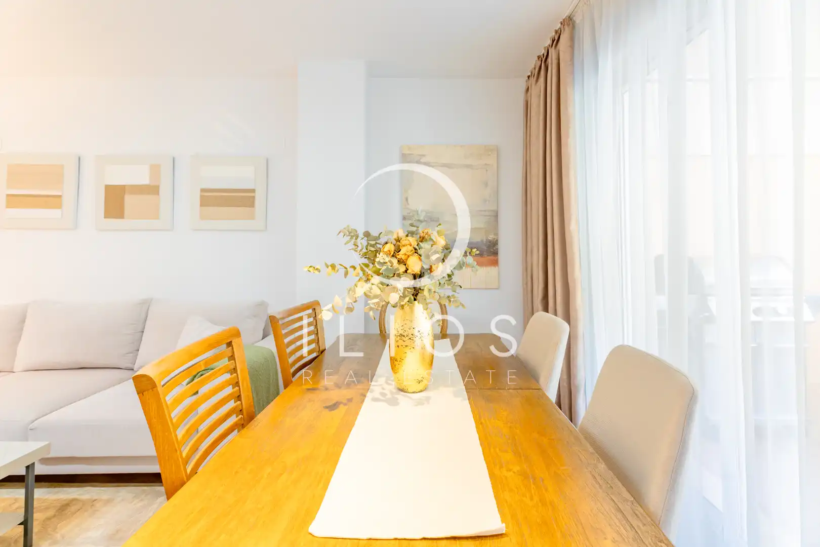 Esszimmer von Wohnung zum Verkauf in Chiva mit Klimaanlage, Parkett und Terrasse