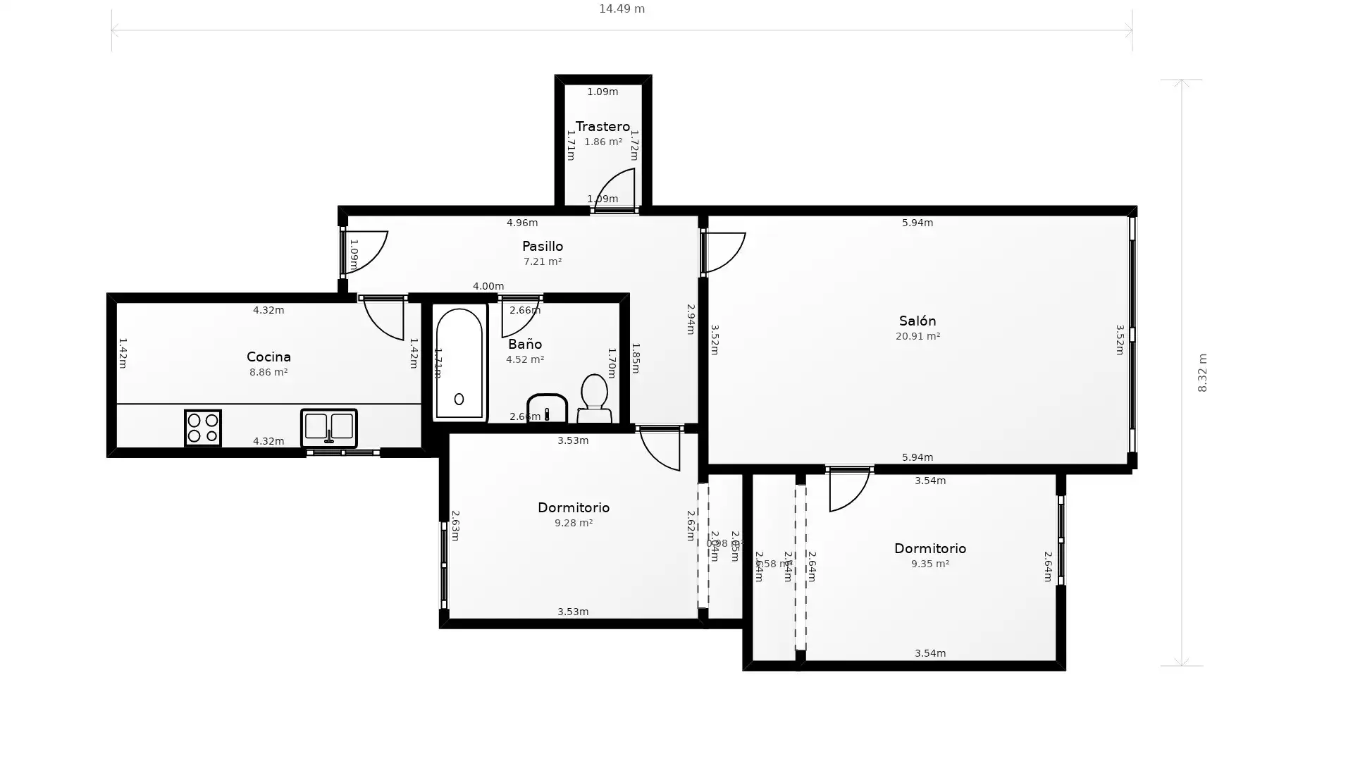 Wohnung zum Verkauf in Benicasim / Benicàssim mit Klimaanlage, Möbliert und Ofen
