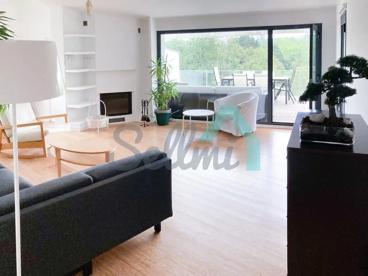 Living room of Houses for rent in Siero  with Heating, Parquet flooring and Terrace