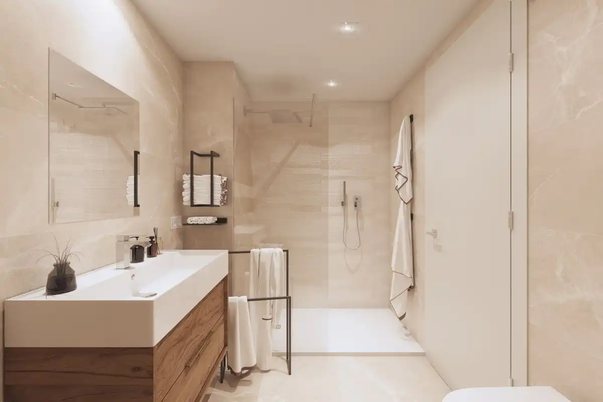 Baño de Apartamento en venta en Benahavís con Aire acondicionado, Jardín privado y Terraza