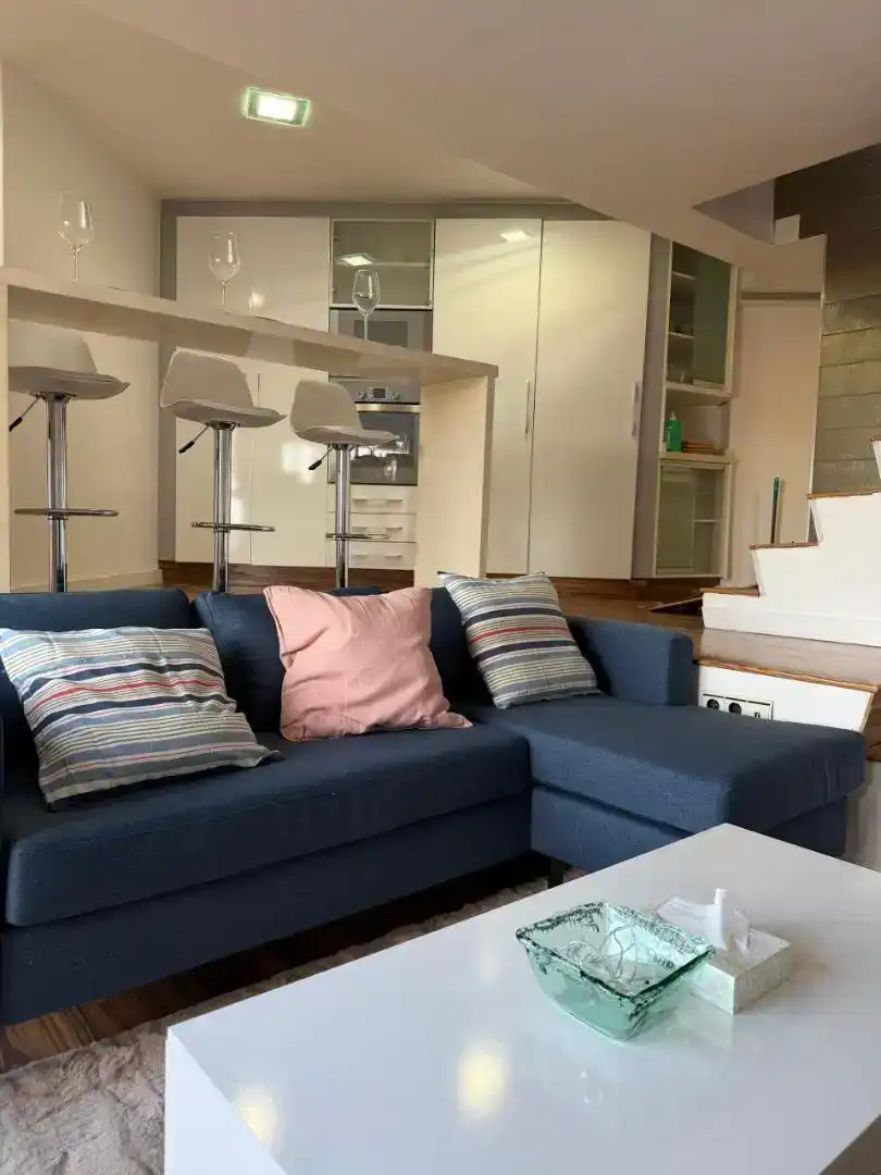 Wohnzimmer von Dachboden zur Miete in Valencia mit Privatgarten, Parkett und Abstellraum