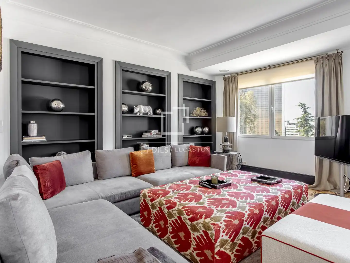 Wohnzimmer von Wohnung zur Miete in Madrid mit Klimaanlage, Heizung und Parkett
