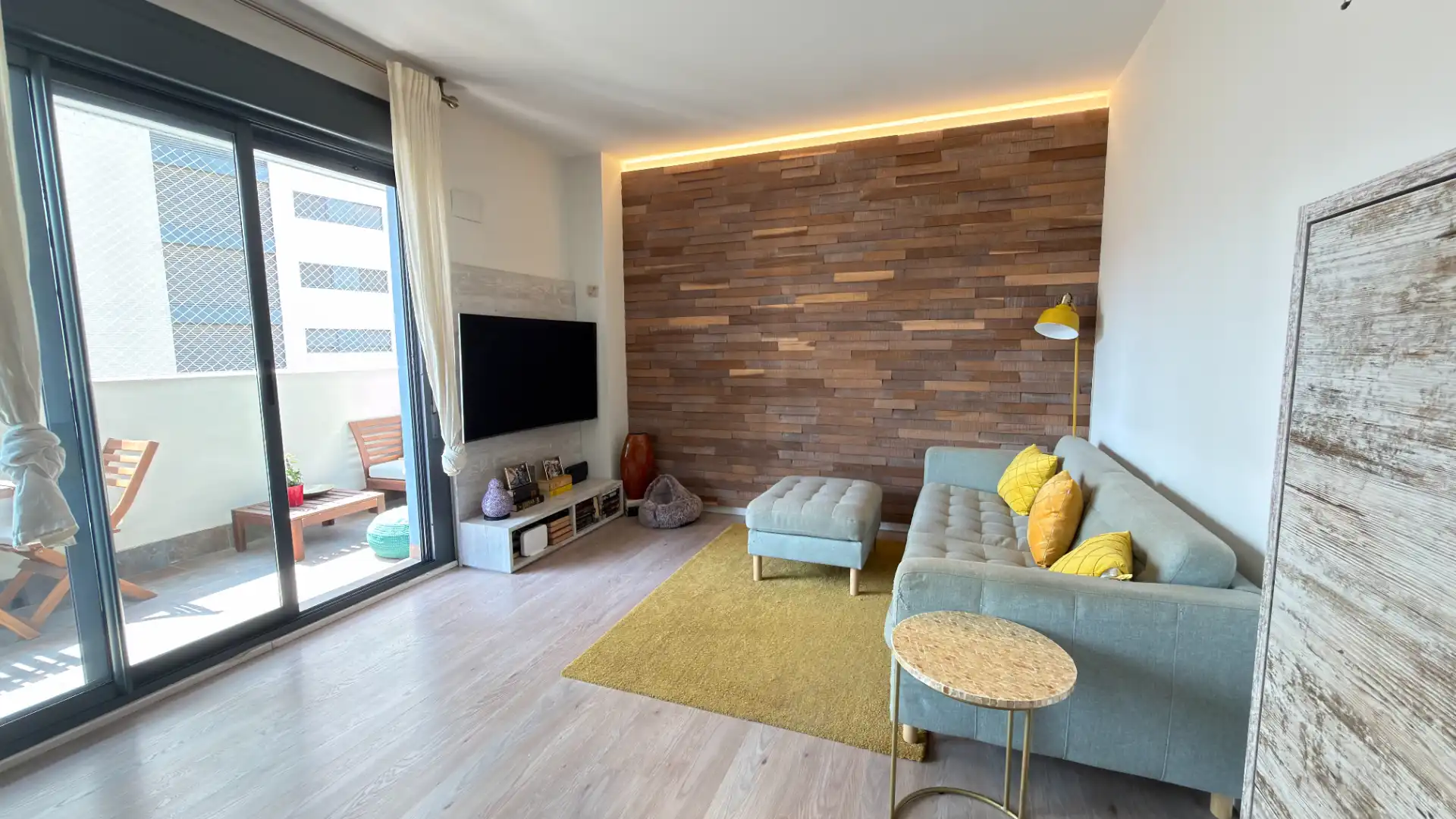 Wohnzimmer von Wohnung zum Verkauf in Badalona mit Klimaanlage, Heizung und Parkett
