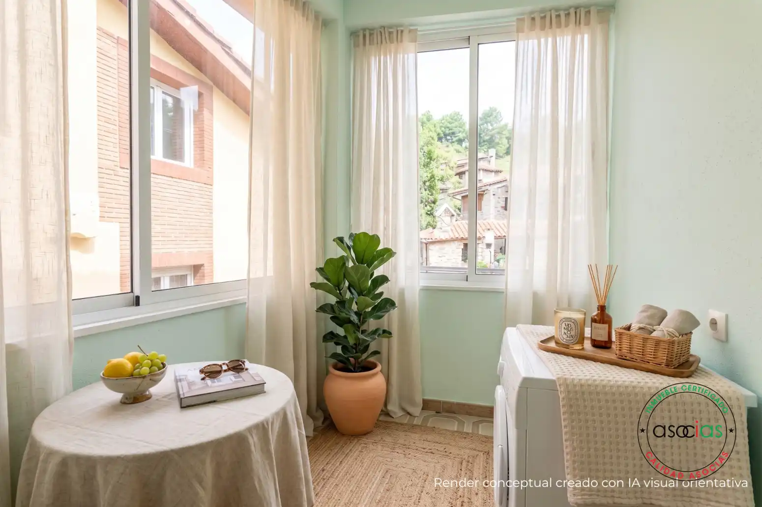 Terrasse von Einfamilien-Reihenhaus zum Verkauf in Proaza mit Heizung und Abstellraum