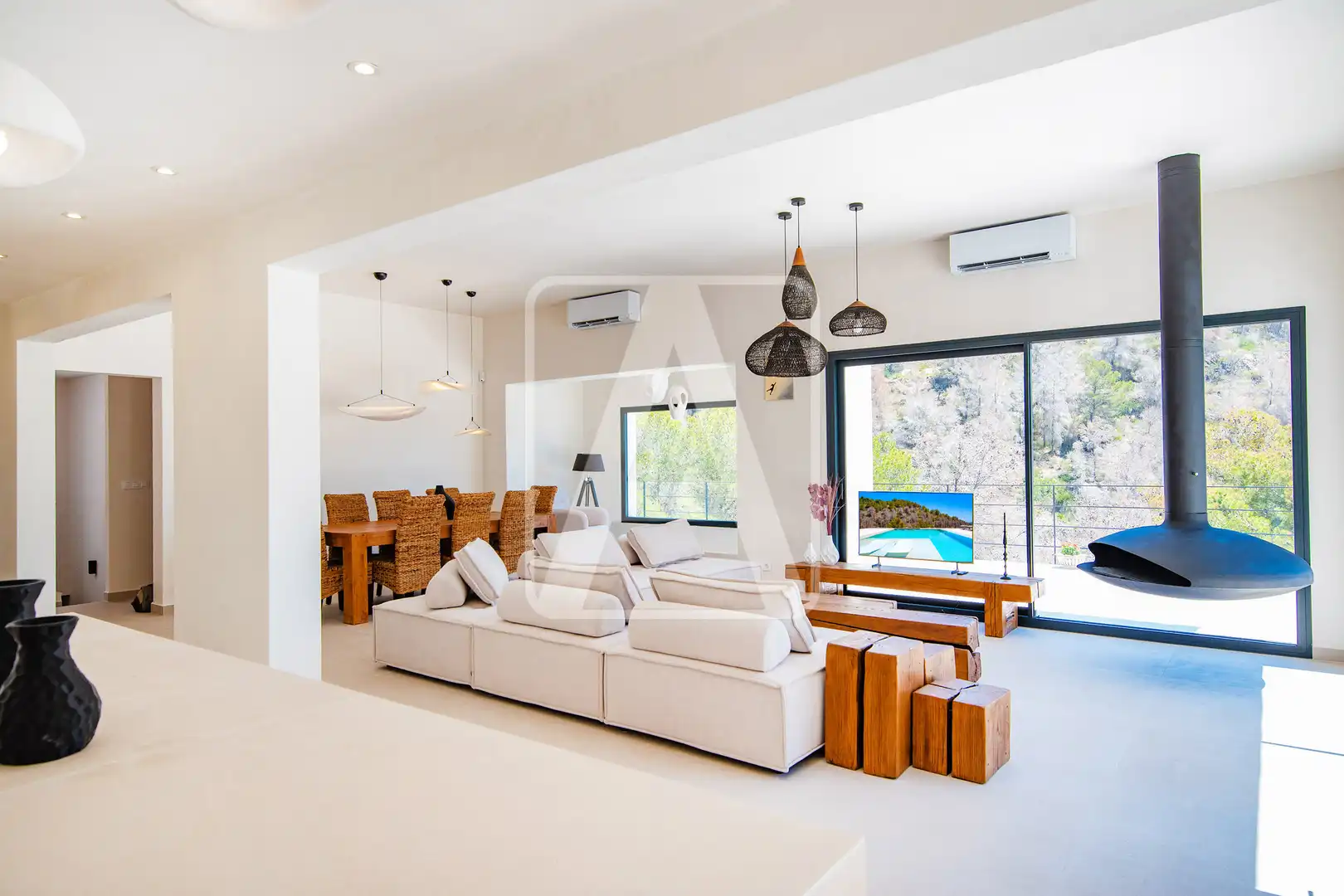 Sala d'estar de Finca rústica en venda en Benissa amb Aire condicionat, Calefacció i Jardí privat