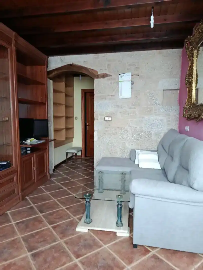 Sala d'estar de Apartament de lloguer en Boqueixón amb Aire condicionat, Moblat i Forn
