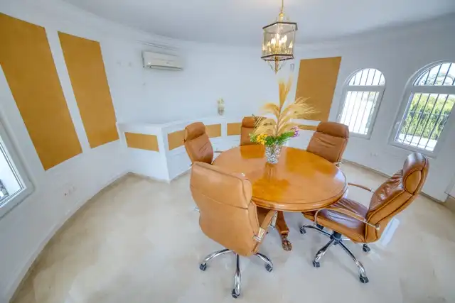 Dining room of Houses for sale in Benalmádena  with Air Conditioner, Private garden and Parquet flooring