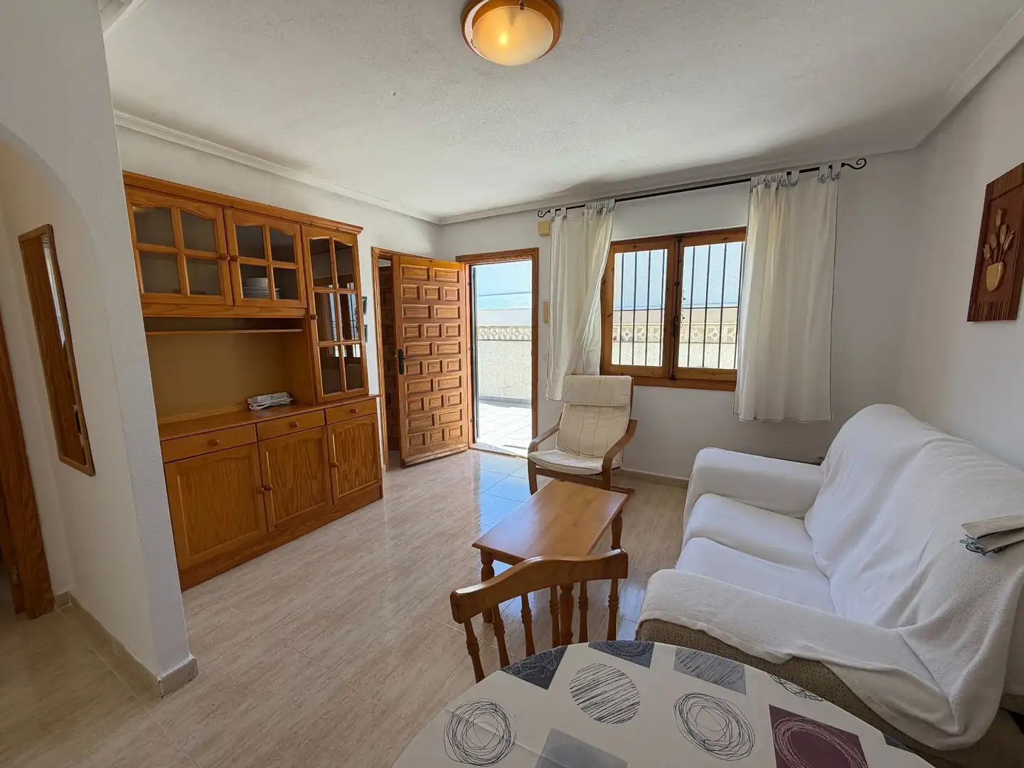 Sala de estar de Casa adosada en venta en Mazarrón con Terraza, Trastero y Amueblado