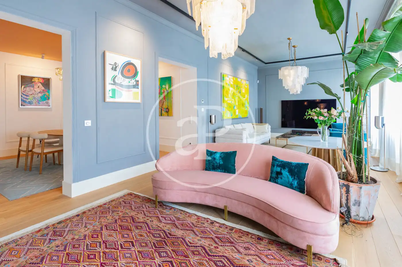 Wohnzimmer von Wohnung zur Miete in Madrid mit Klimaanlage, Heizung und Privatgarten