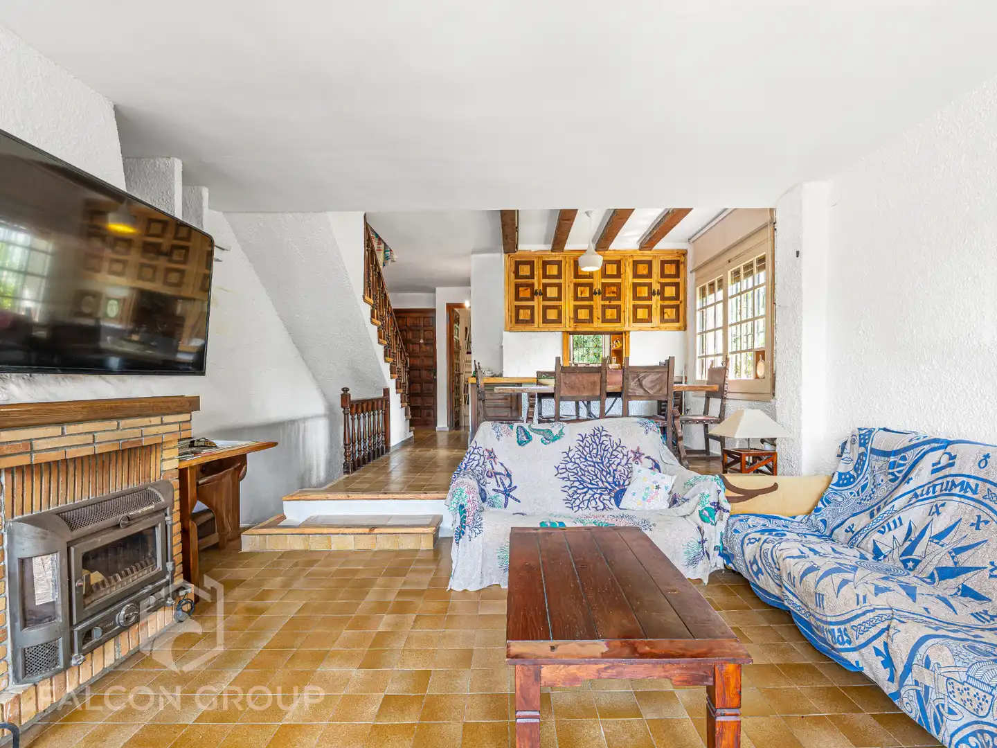 Sala d'estar de Casa o xalet en venda en Calafell amb Jardí privat, Balcó i Piscina comunitària