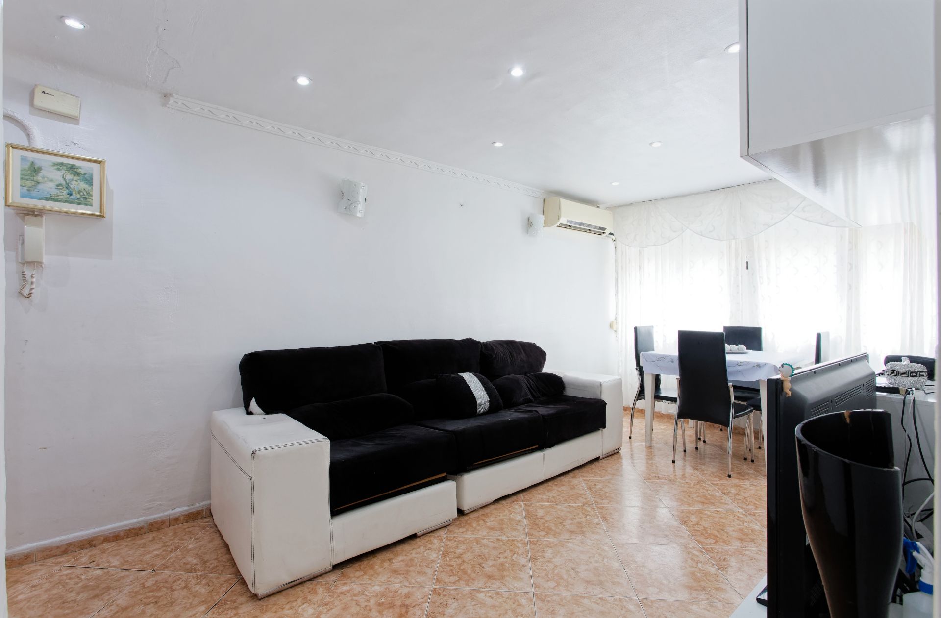 Sala d'estar de Pis en venda en Badalona amb Aire condicionat, Calefacció i Moblat