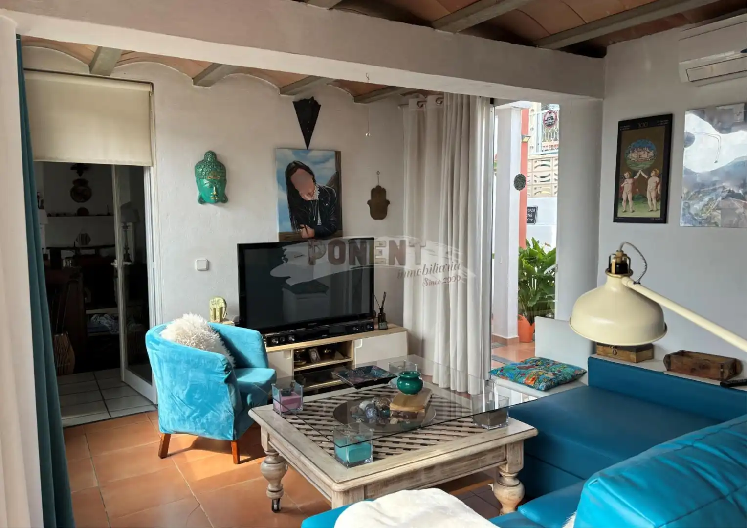 Sala d'estar de Casa o xalet en venda en Santa Eulària des Riu amb Aire condicionat, Jardí privat i Terrassa