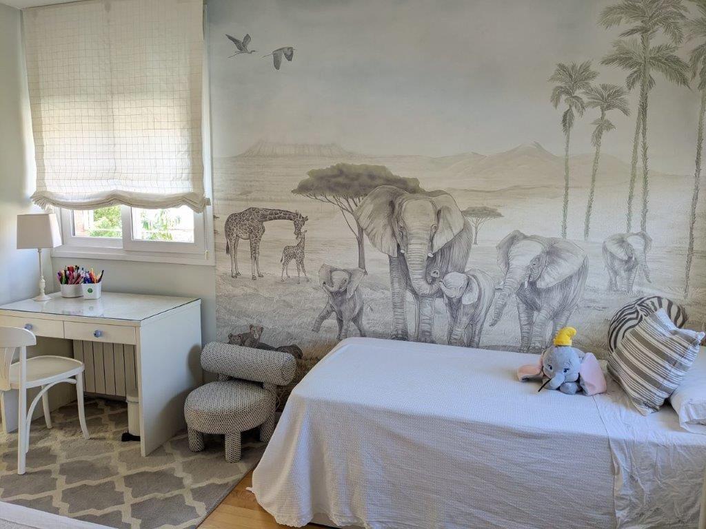 Dormitori de Casa adosada de lloguer en  Madrid Capital amb Aire condicionat, Jardí privat i Terrassa