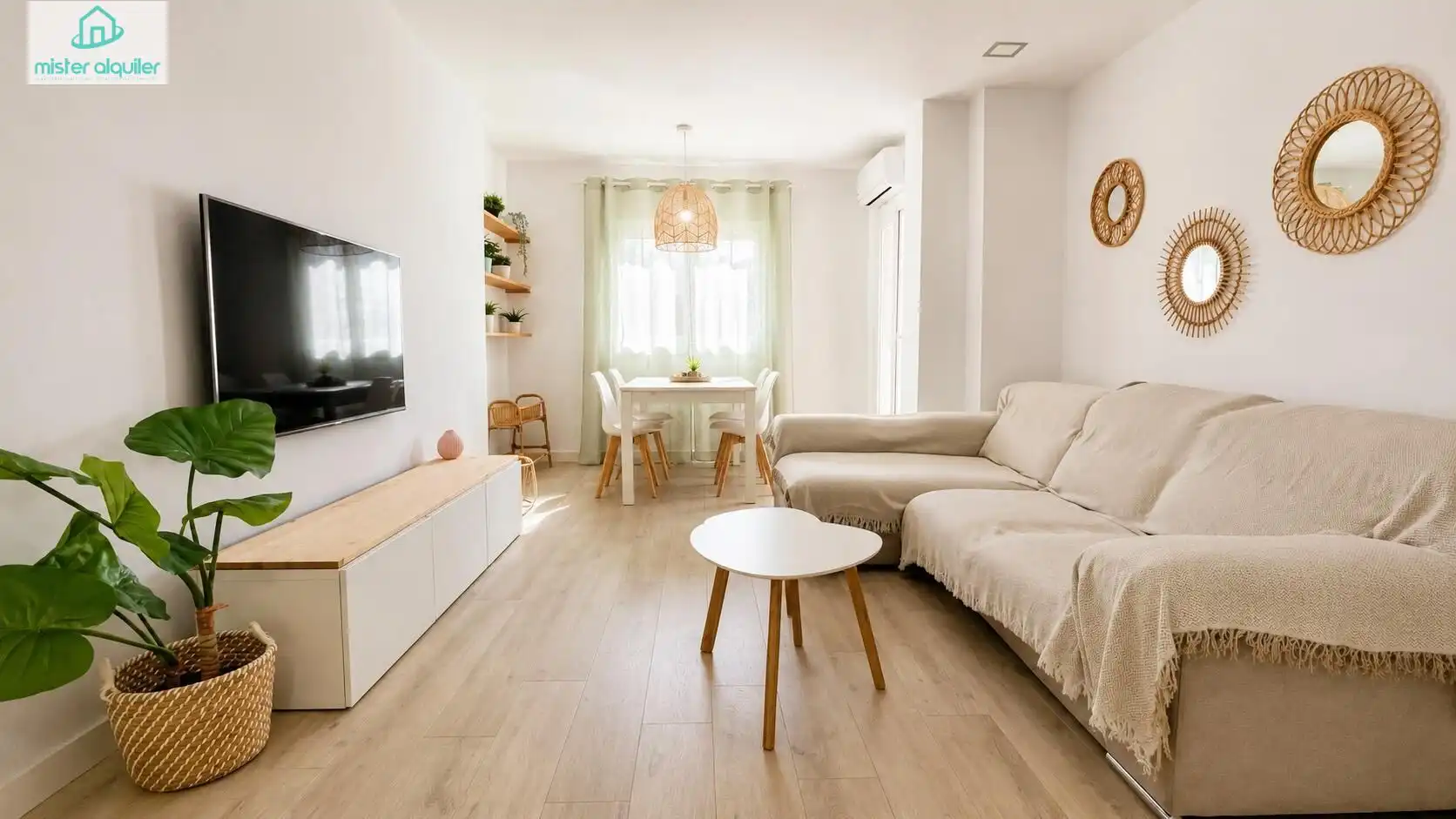 Wohnzimmer von Wohnungen zur Miete in El Campello mit Klimaanlage, Heizung und Terrasse