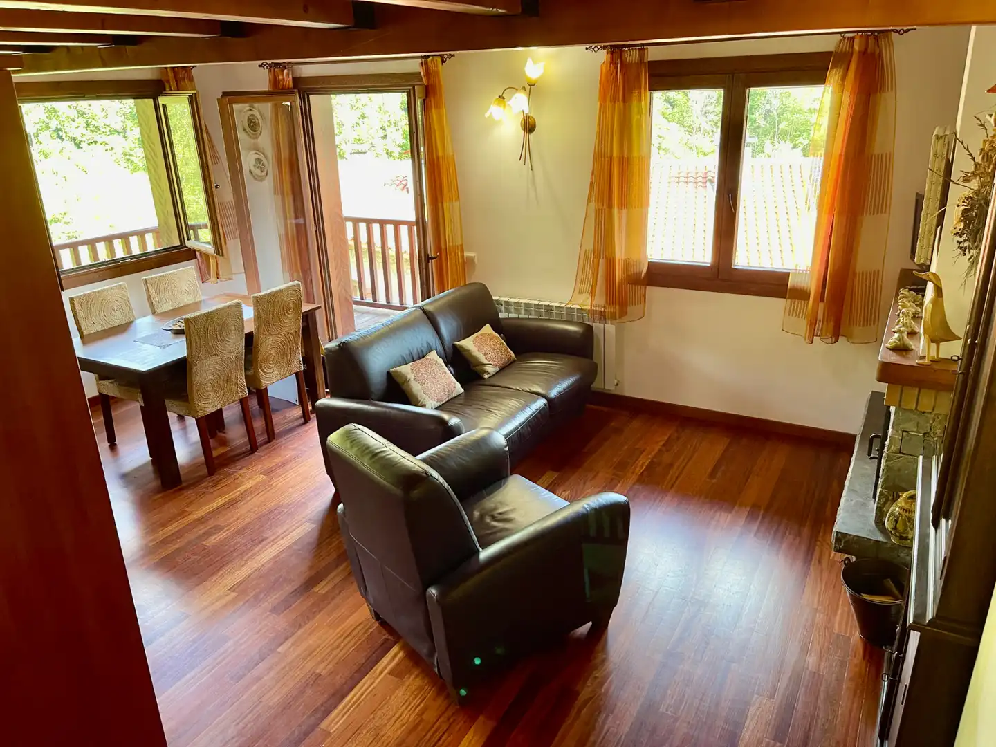 Living room of Duplexes for sale in Setcases  with Heating, Parquet flooring and Furnished
