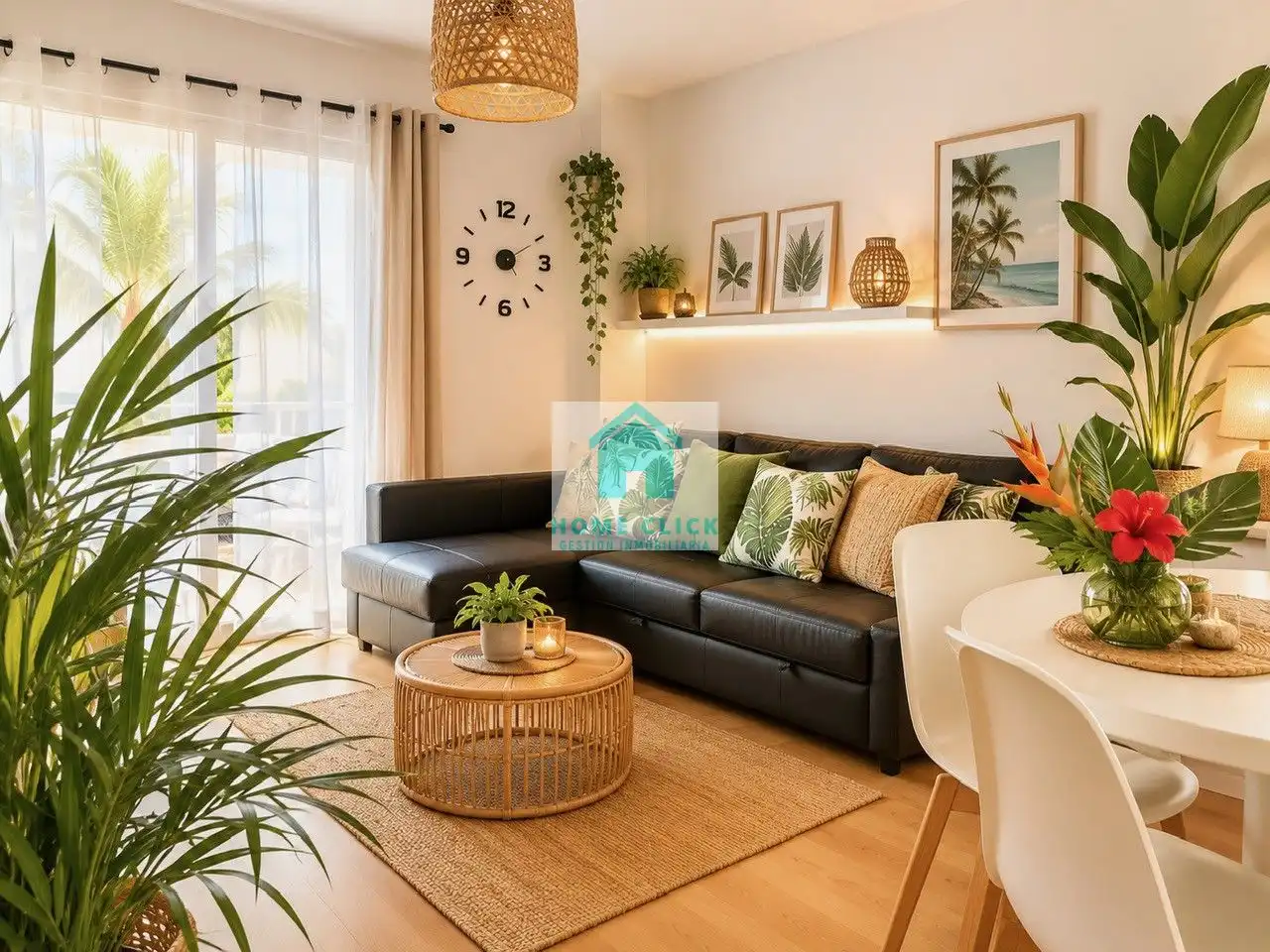 Sala d'estar de Apartament de lloguer en Benalmádena amb Aire condicionat, Calefacció i Jardí privat
