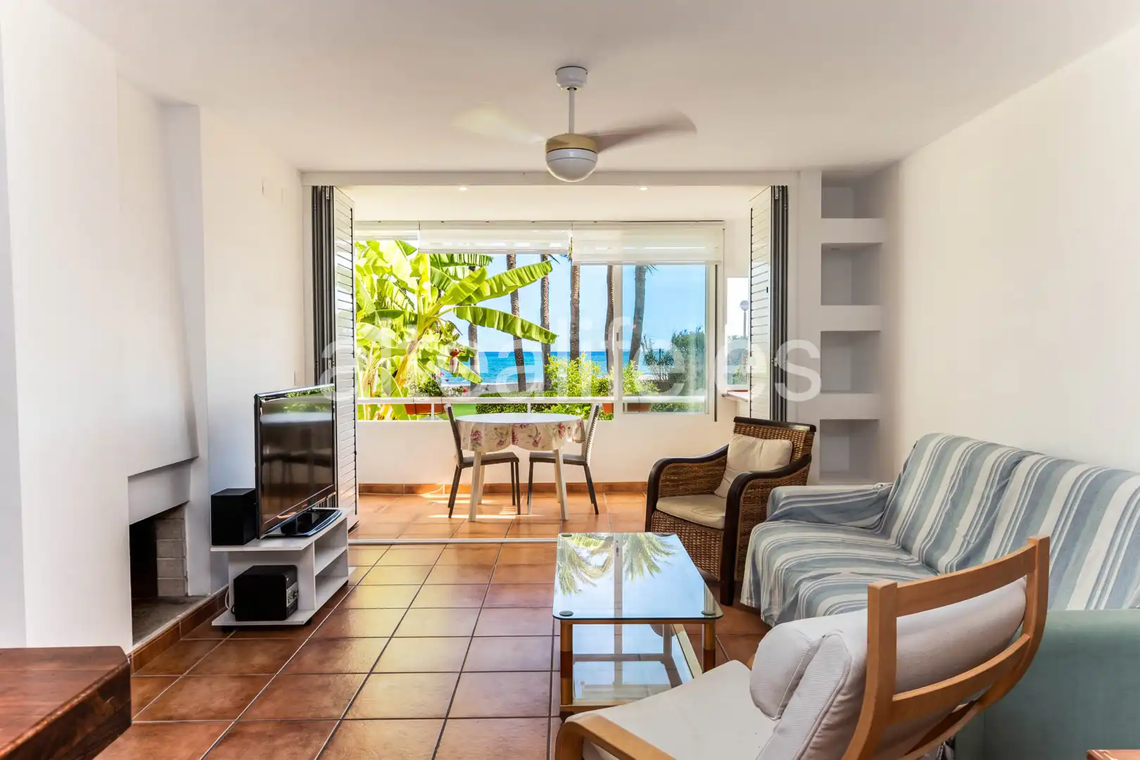 Sala d'estar de Apartament de lloguer en Altea amb Calefacció, Terrassa i Moblat