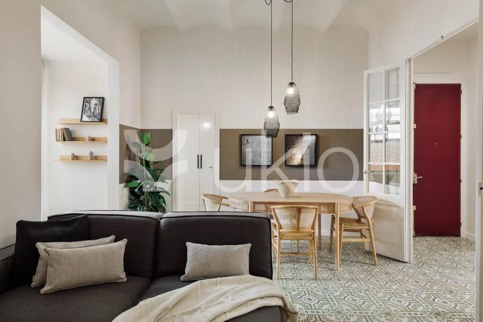 Sala de estar de Apartamento de alquiler en Barcelona con Aire acondicionado, Calefacción y Terraza