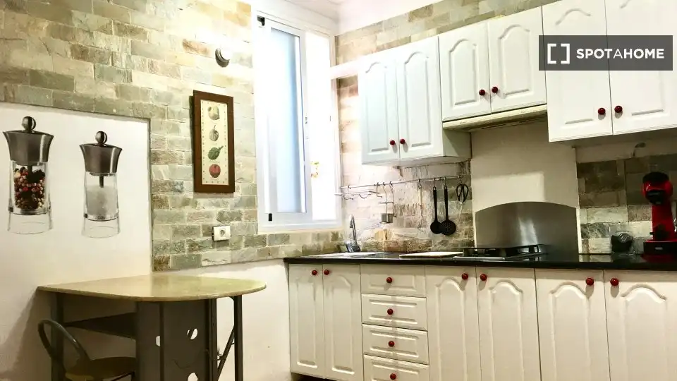 Cuina de Apartament per a compartir en Santa Cruz de Tenerife amb Aire condicionat, Terrassa i Moblat