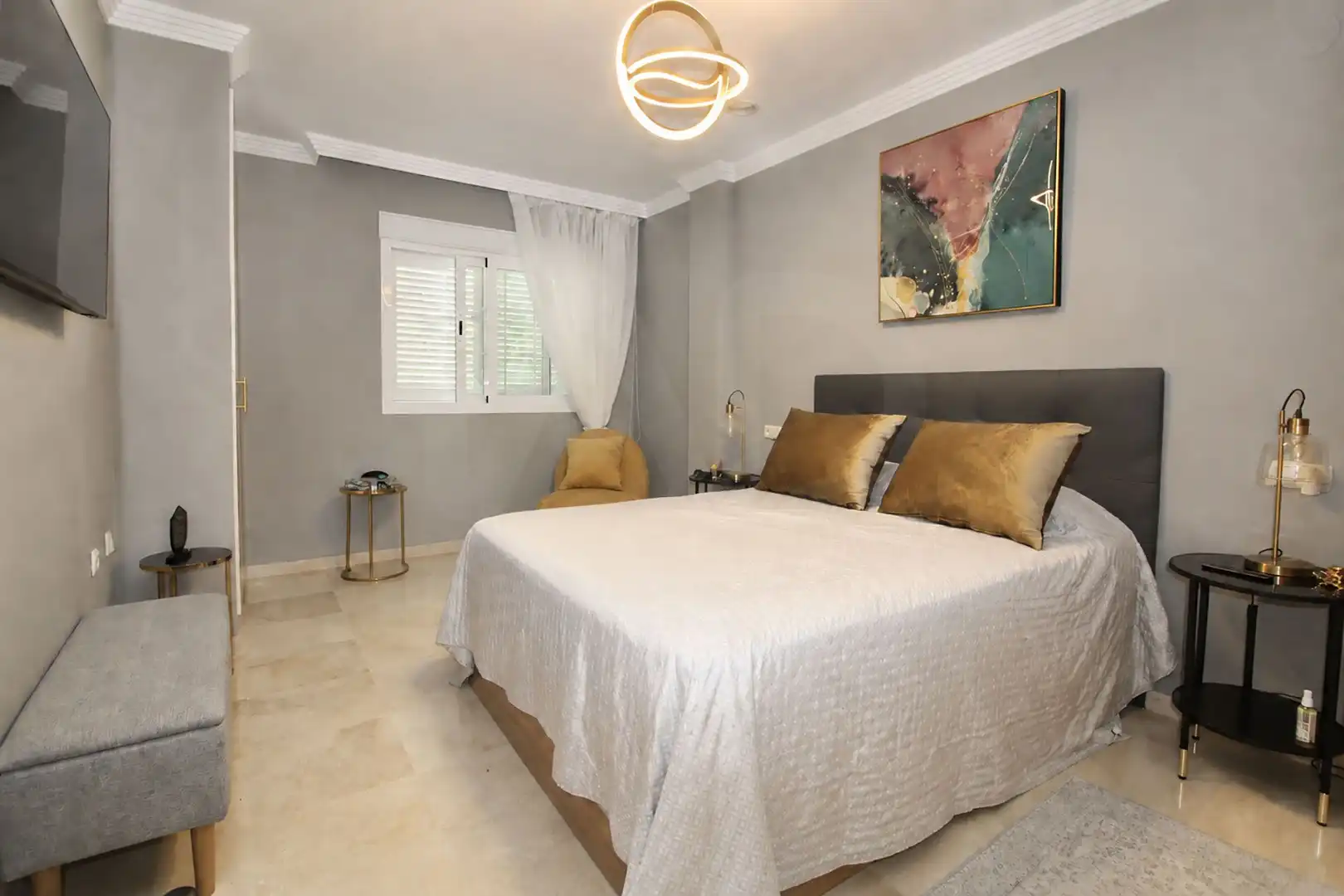 Bedroom of Flat for rent in Marbella  with Air Conditioner, Terrace and Swimming Pool
