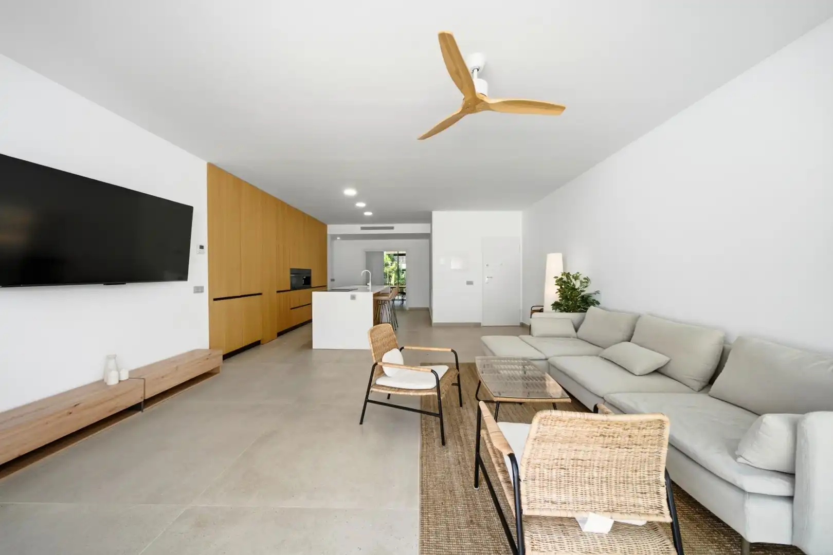 Sala d'estar de Planta baixa en venda en Ses Salines amb Aire condicionat, Calefacció i Terrassa