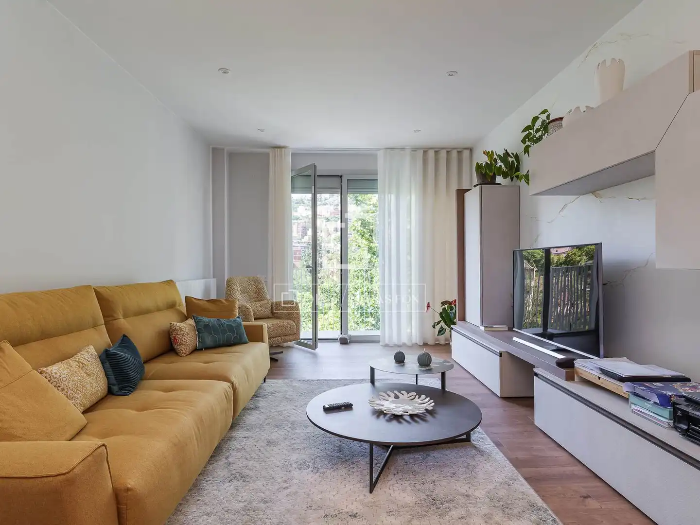 Sala de estar de Piso en venta en Barcelona con Aire acondicionado, Calefacción y Parquet