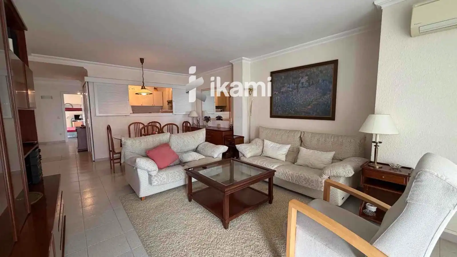 Wohnzimmer von Dachboden zur Miete in Empuriabrava mit Klimaanlage, Heizung und Terrasse