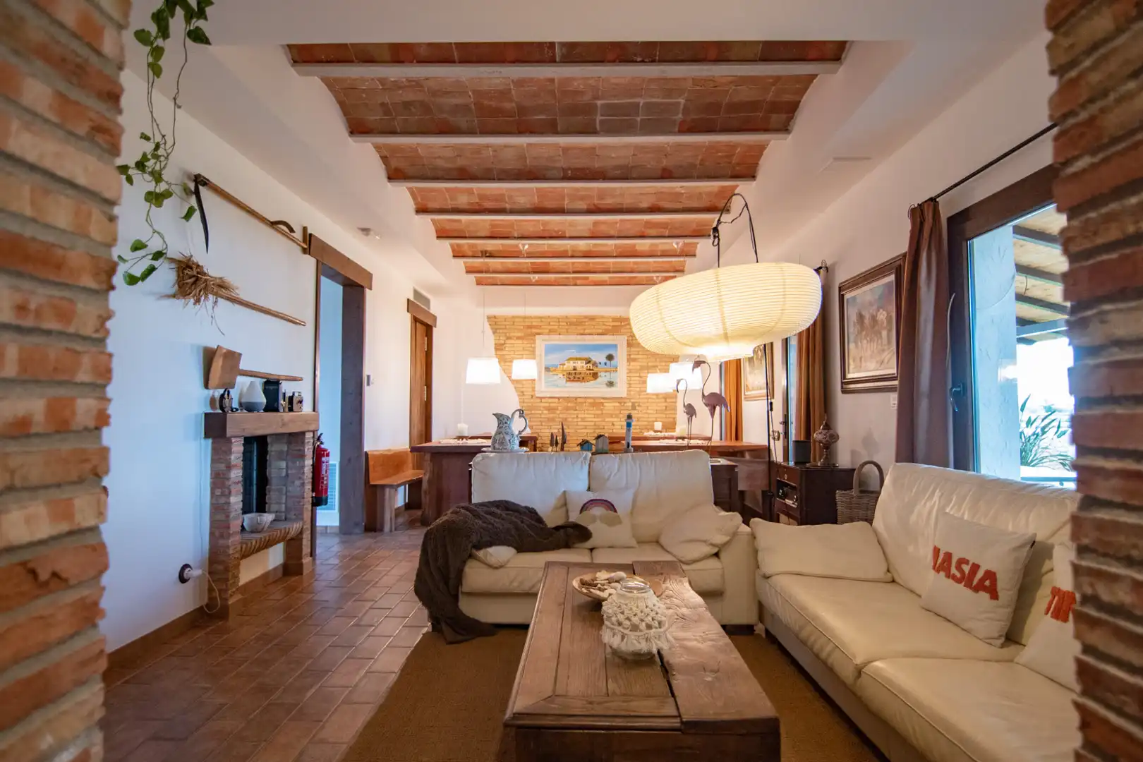 Sala d'estar de Finca rústica en venda en Deltebre amb Aire condicionat, Jardí privat i Terrassa