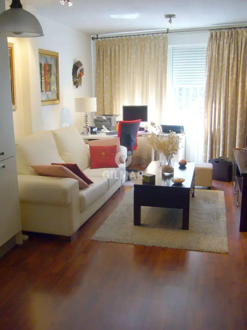 Sala d'estar de Pis en venda en  Madrid Capital amb Calefacció, Jardí privat i Traster