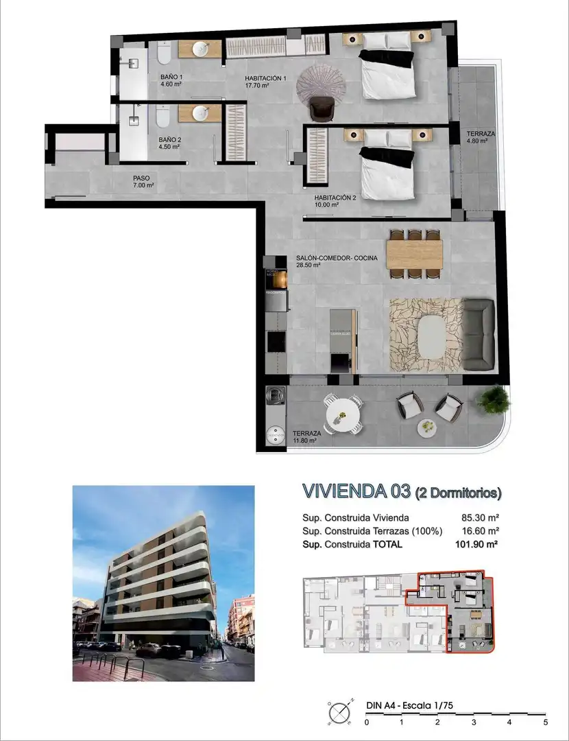 Appartement compact avec terrasse à vendre à Santa Pola ciudad, imagen 15