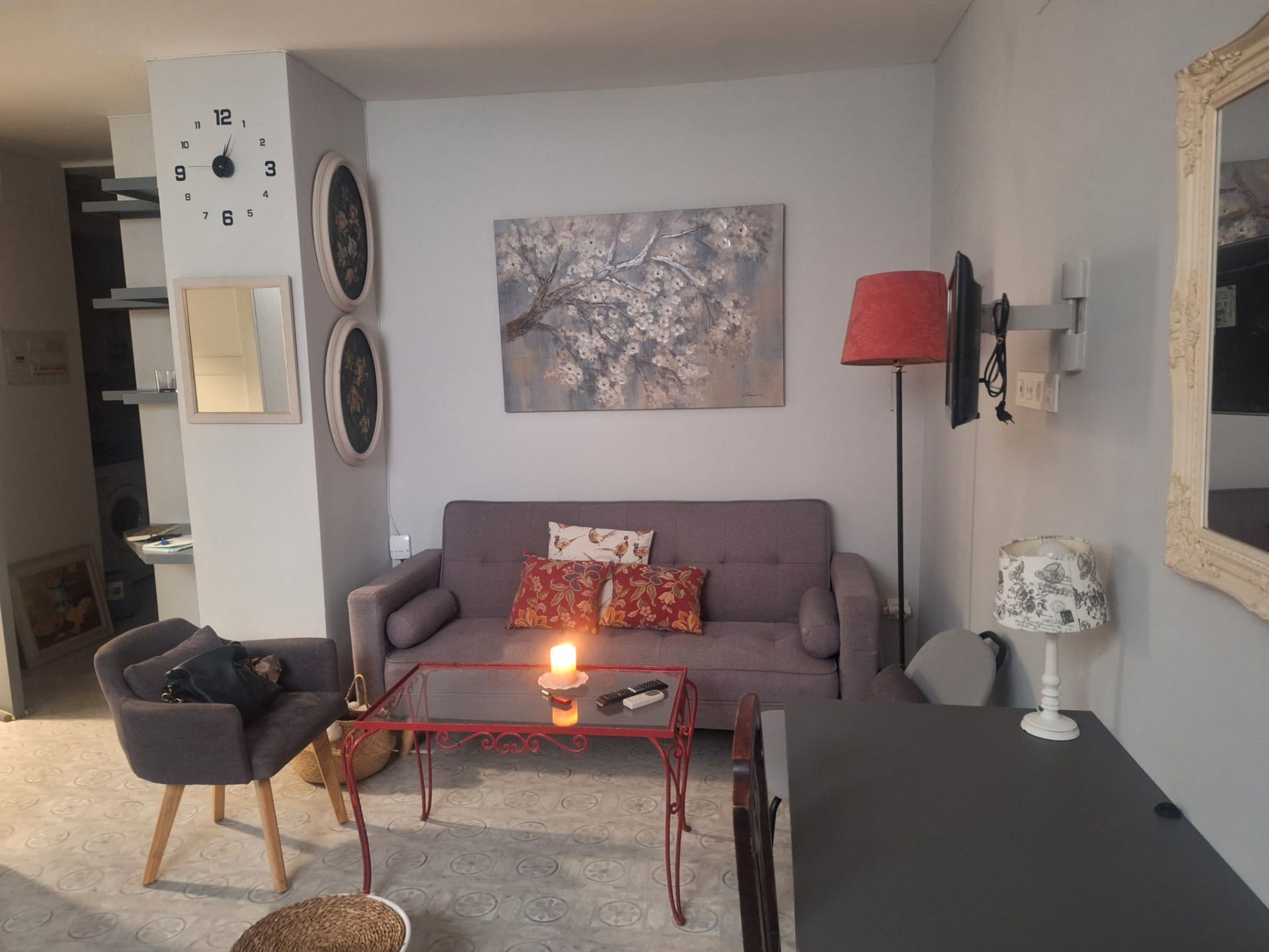 Sala de estar de Piso de alquiler en  Zaragoza Capital con Calefacción, Parquet y Amueblado