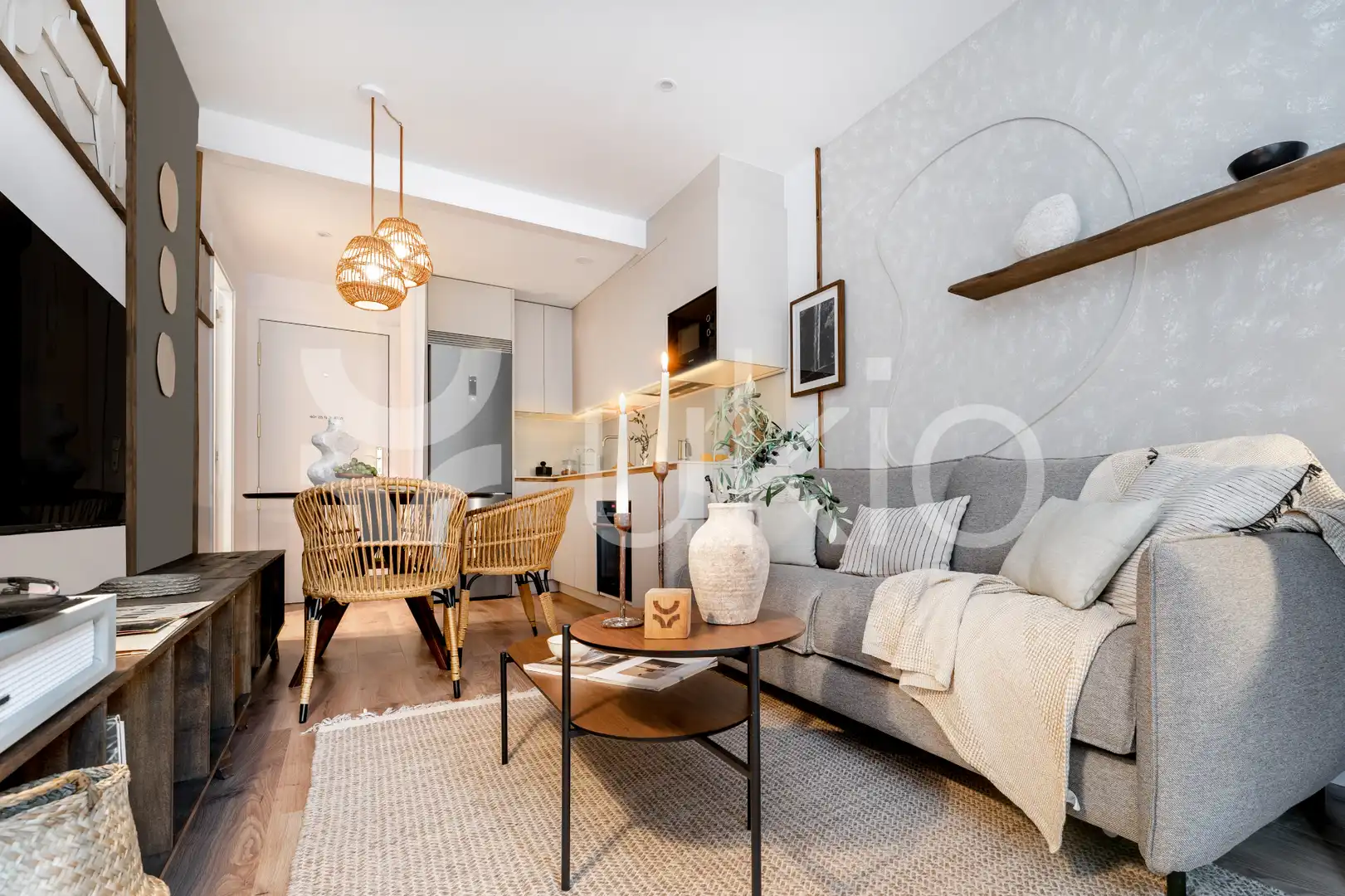 Living room of Apartments for rent in Madrid  with Air Conditioner, Heating and Furnished
