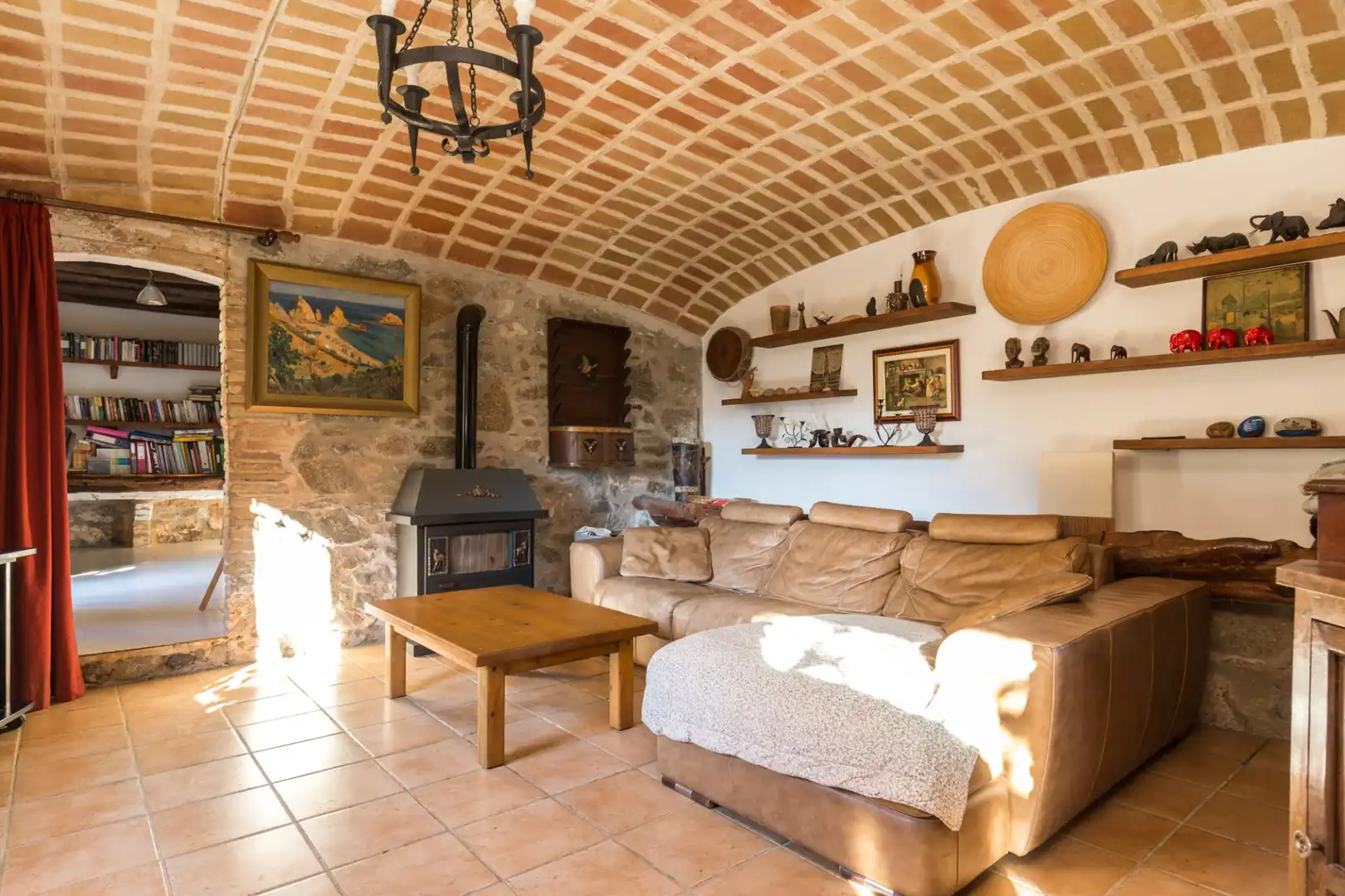 Sala de estar de Finca rústica en venta en Llagostera con Calefacción, Terraza y Trastero