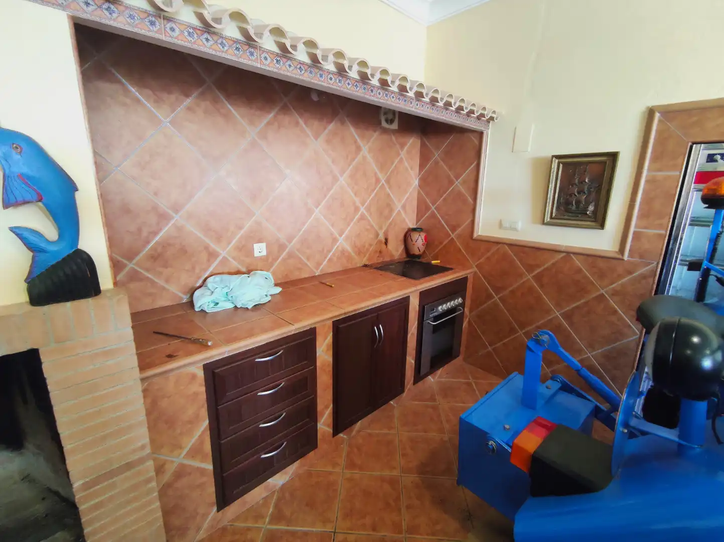 Cocina de Finca rústica en venta en El Cuervo de Sevilla con Aire acondicionado, Jardín privado y Terraza