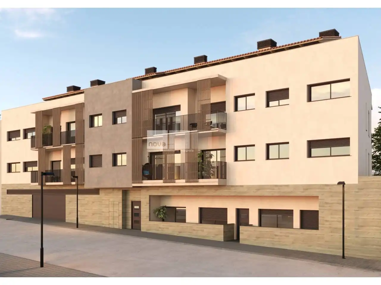Außenansicht von Wohnung zum Verkauf in Tona mit Klimaanlage, Heizung und Terrasse